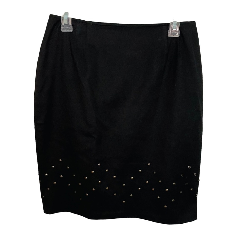 EMANUEL UNGARO Studded Black Fitted Skirt Size 12